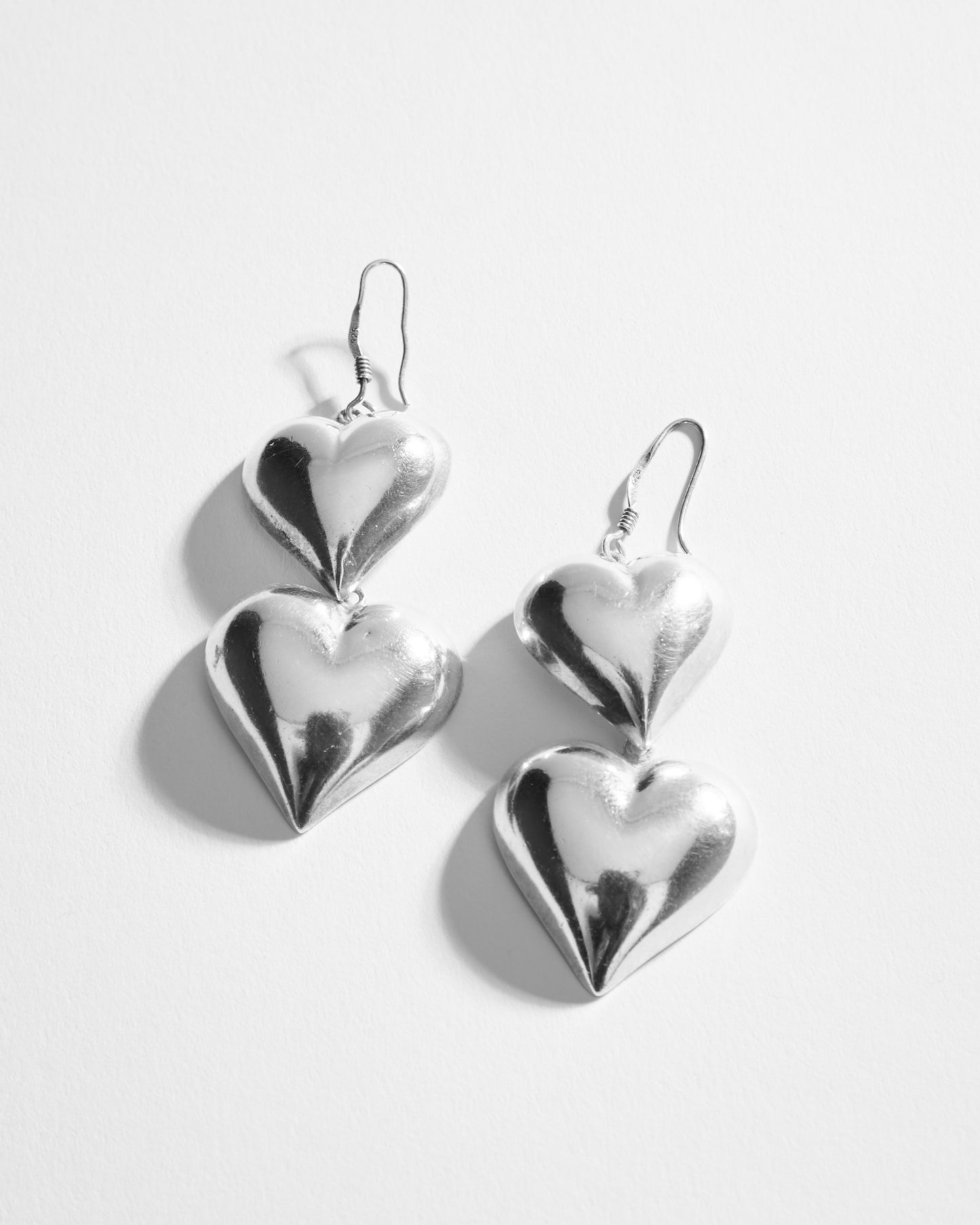 Dangling Double Heart Earrings